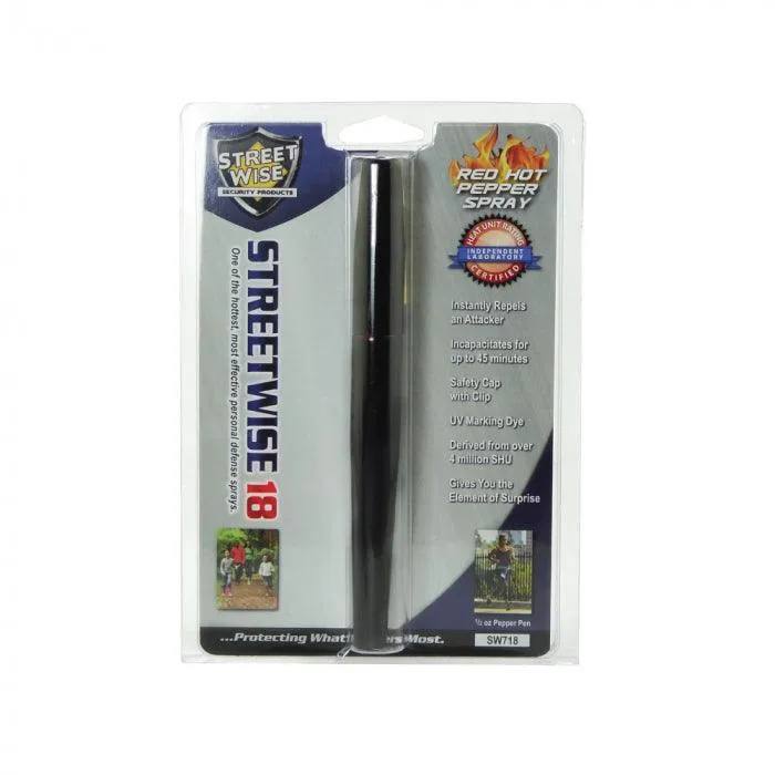 10) Streetwise Black Pen Disguised Pepper Sprays with Sales Counter Display Option