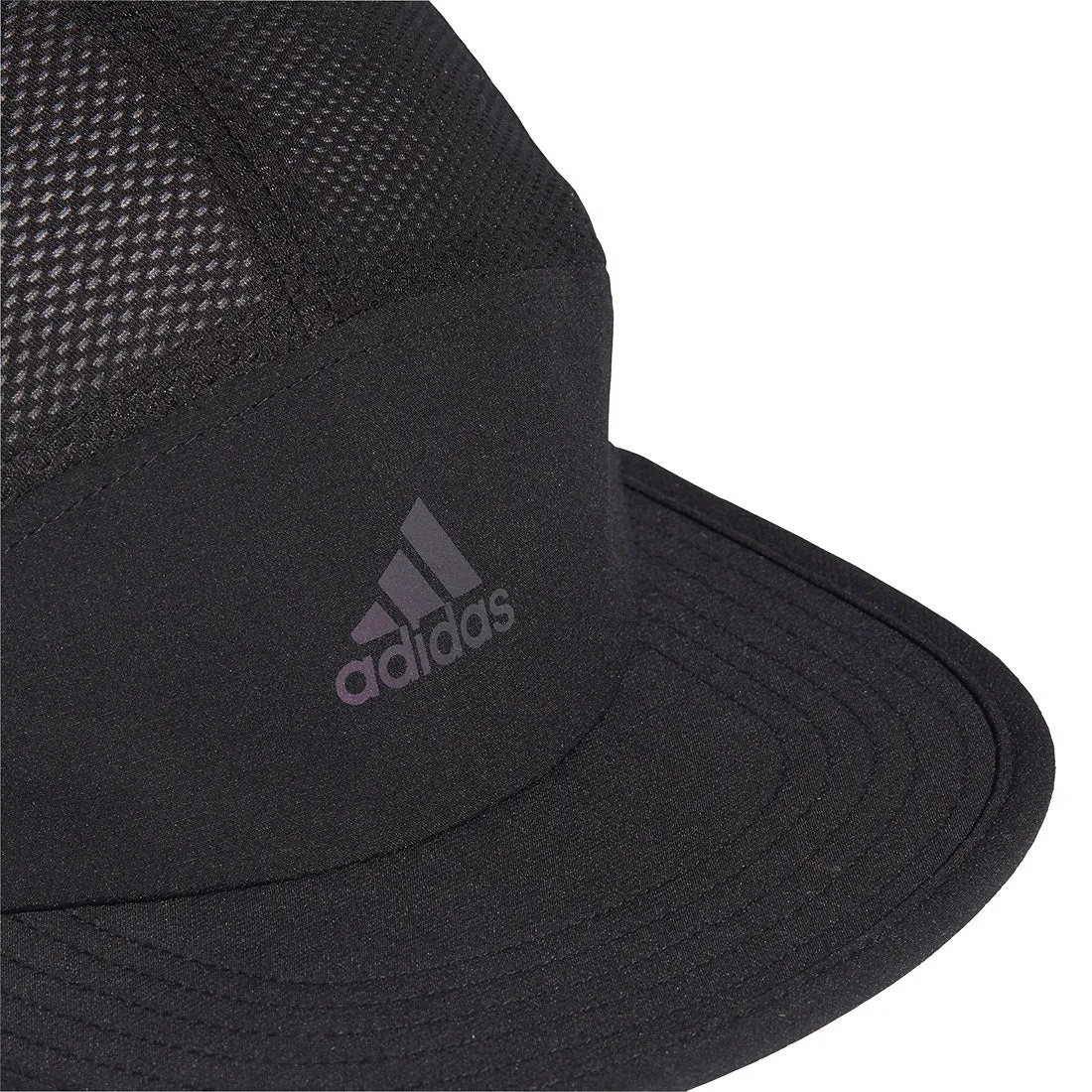 ADIDAS MEN AEROREADY 3-STRIPES REFLECTIVE 5-PANEL RUNNING CAPS BLACK