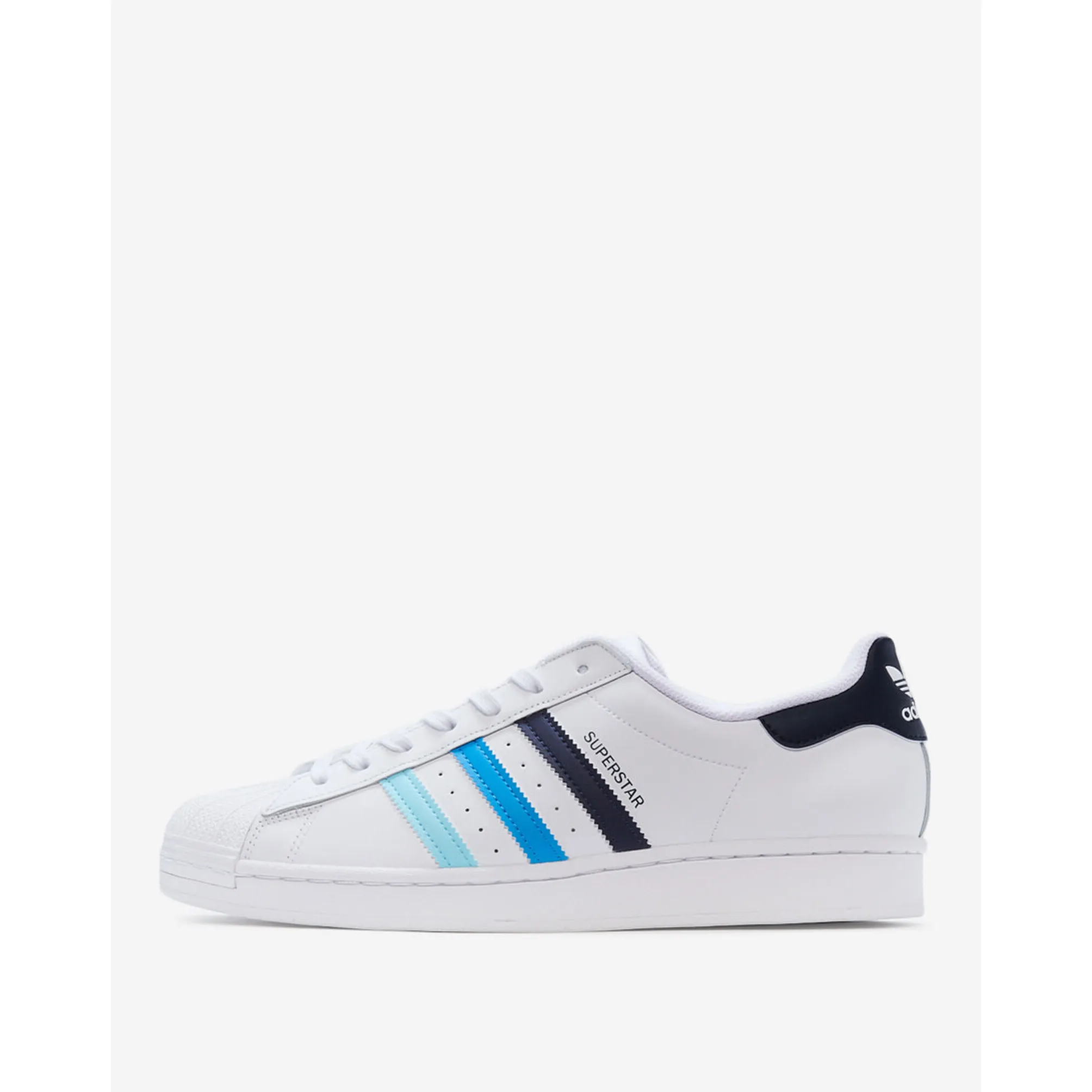 Adidas Men's Superstar Shoes - White / Black / Blue / Cyan