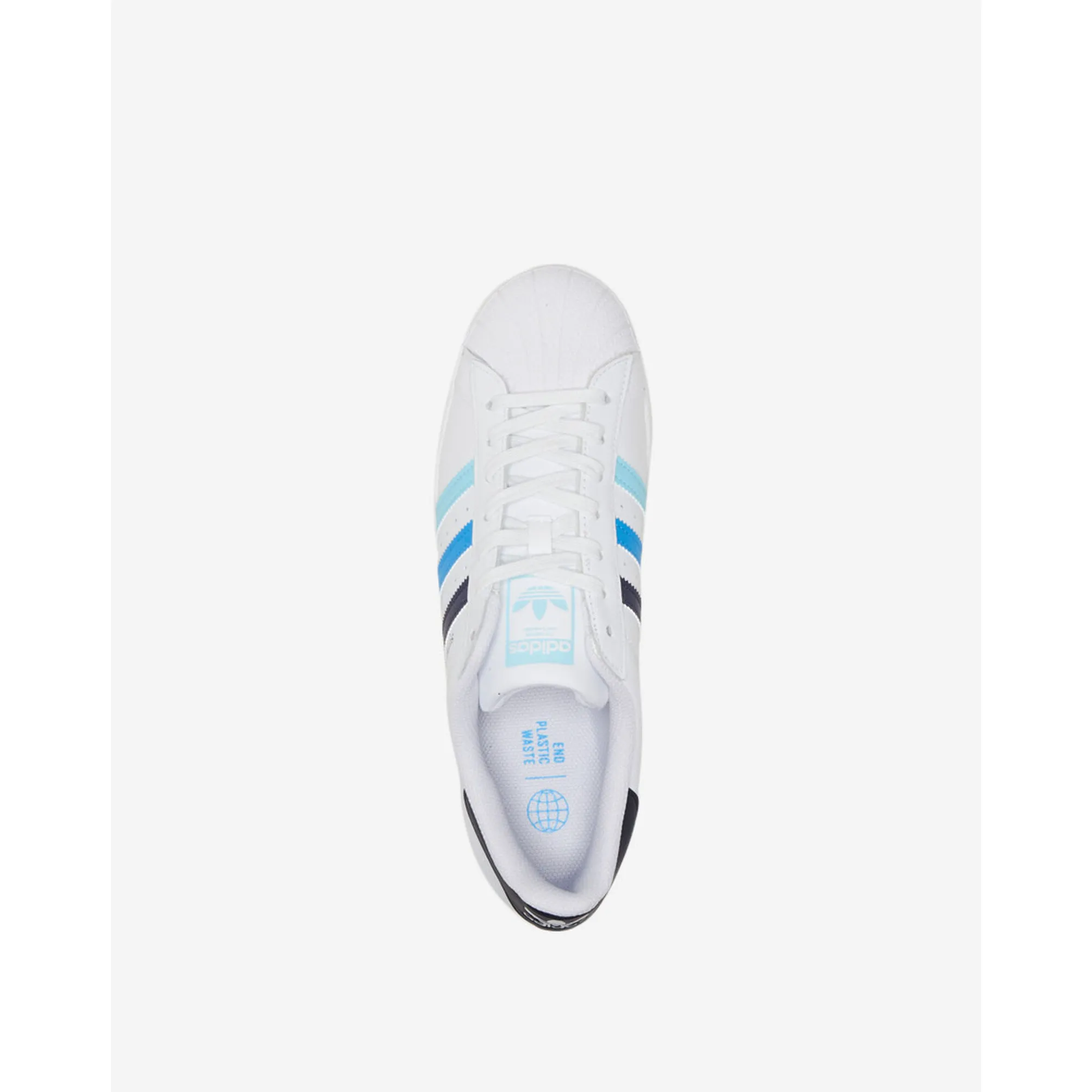 Adidas Men's Superstar Shoes - White / Black / Blue / Cyan