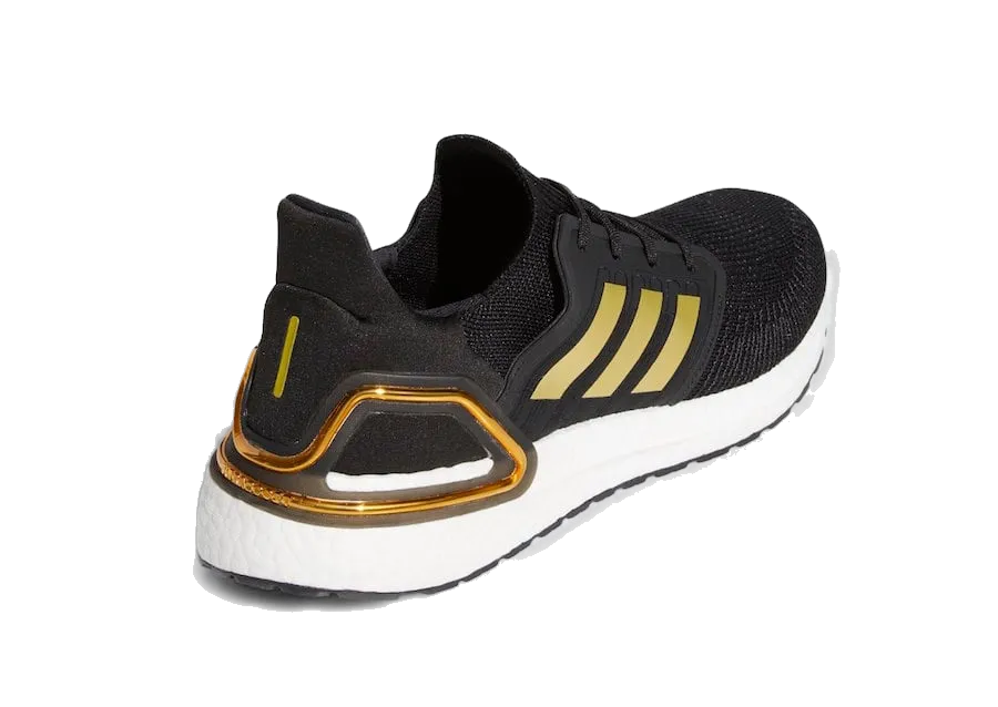 Adidas Men's Ultraboost 20 Shoes - Core Black / Gold Metallic / Solar Red