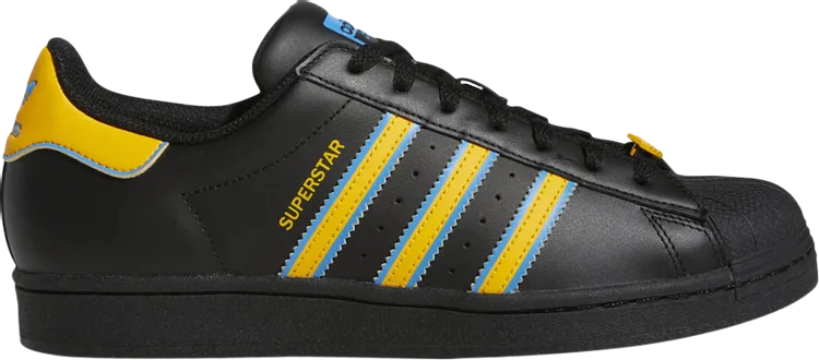 Adidas Superstar 'Black Gold Blue' sneakers, black