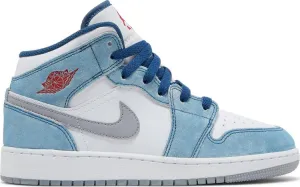 Air Jordan 1 Mid SE GS French Blue sneakers, blue