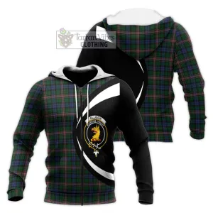 Allison Tartan Knitted Hoodie with Family Crest Circle Style