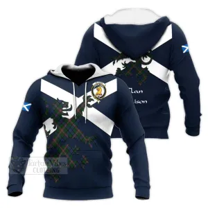 Allison Tartan Lion Rampant Knitted Hoodie Proudly Display Your Heritage with Alba Gu Brath and Clan Name