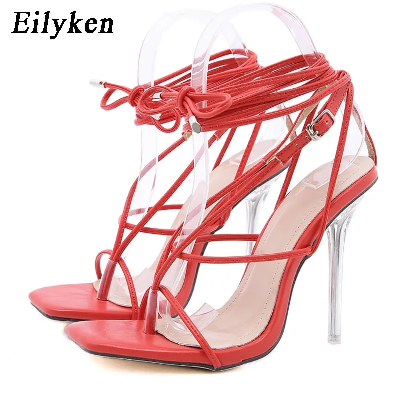 Amozae-   Shoes Woman   Elegant Ankle Strappy Party Shoes GoldenHigh Heels Wedding Shoes Open Toe Shoes Zapatos