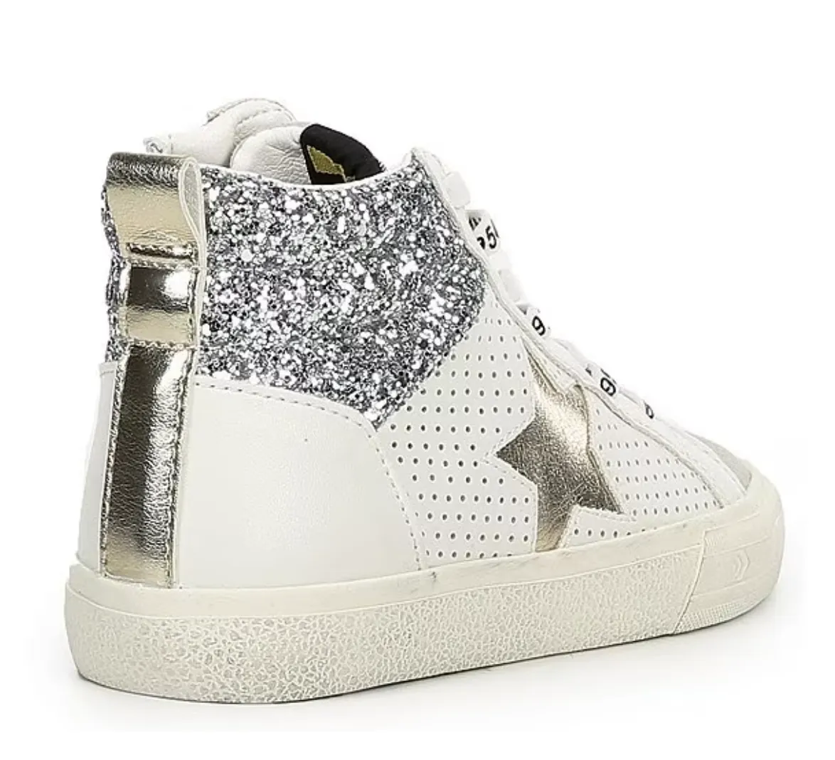 Andrea High Tops | White/Glitter Mix