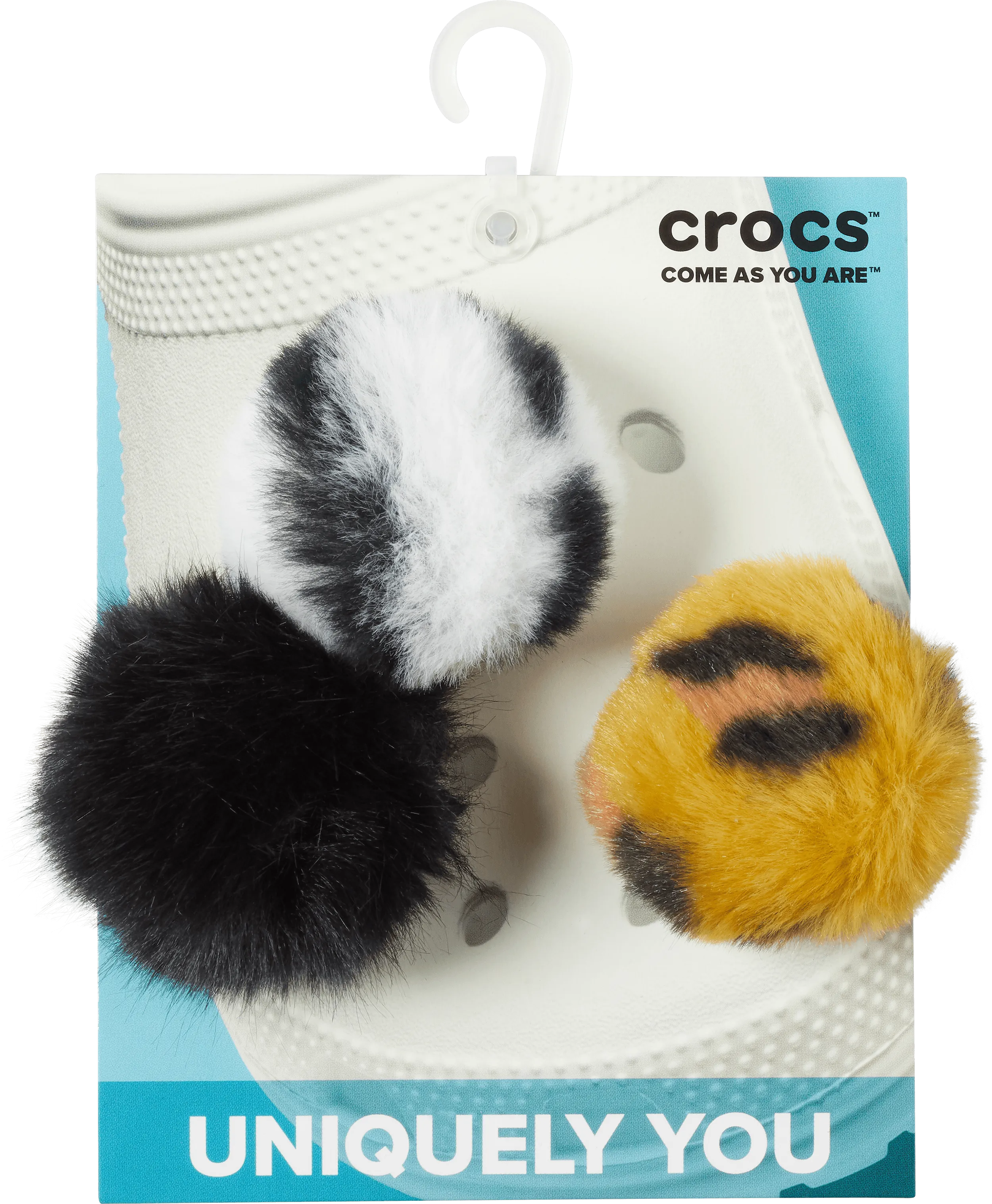 Animal Puff Ball Plug 3pc Jibbitz Pack