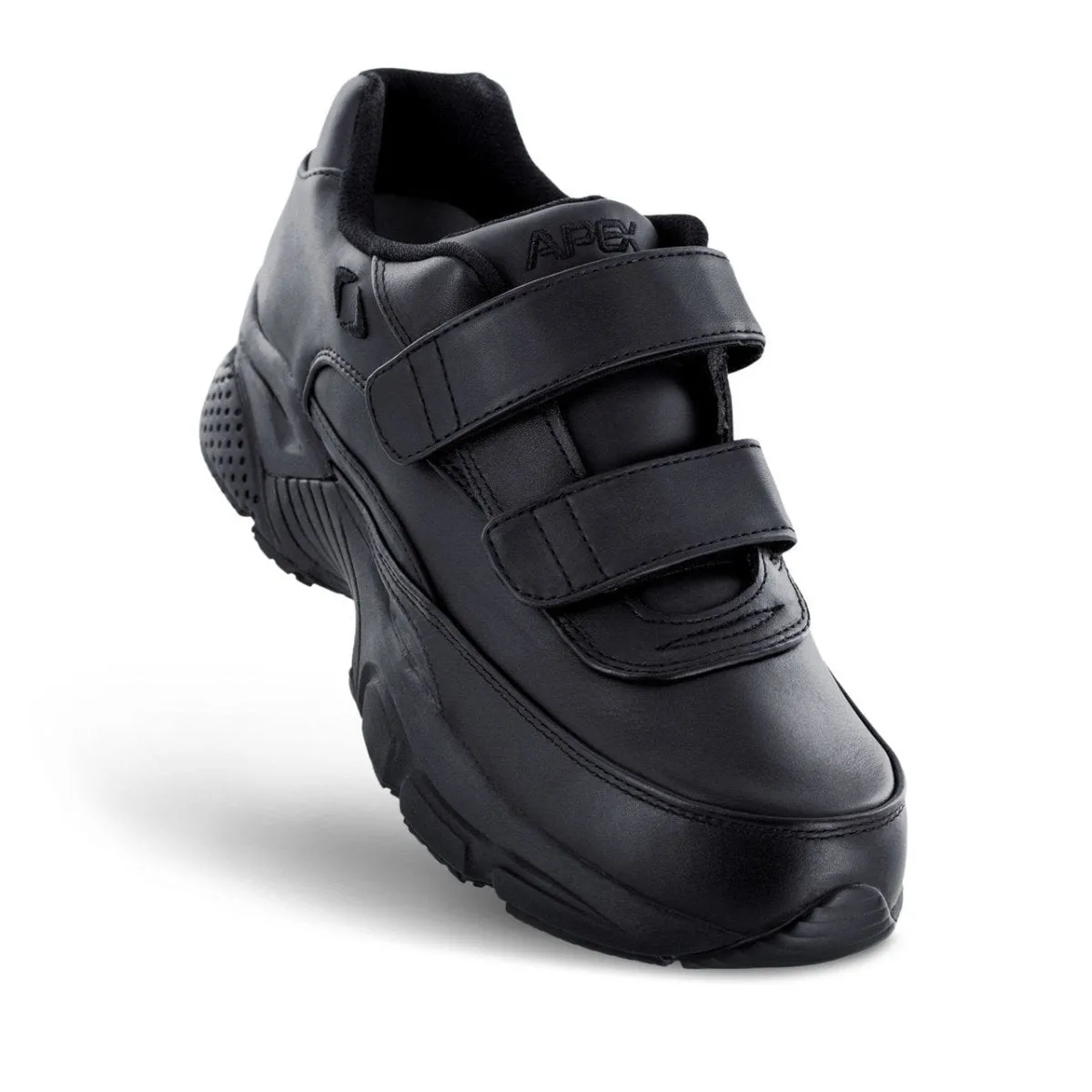 Apex X920m Strap Dbl Velcro Walk Men's Shoe In Black.