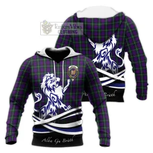 Baillie Highland Society Tartan Knitted Hoodie with Alba Gu Brath Regal Lion Emblem