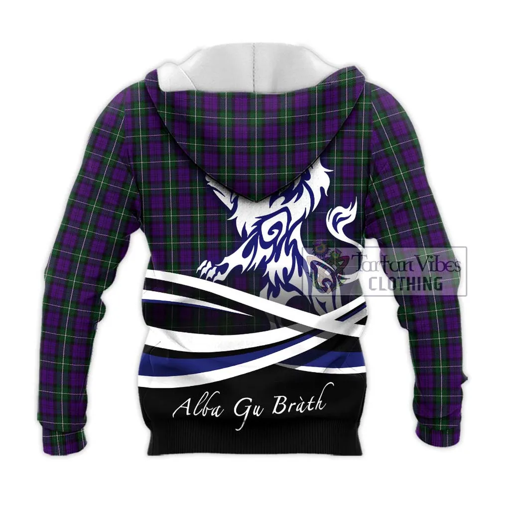 Baillie Highland Society Tartan Knitted Hoodie with Alba Gu Brath Regal Lion Emblem