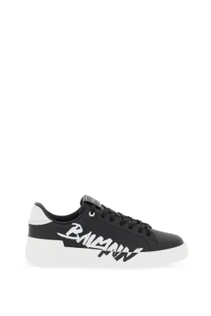 Balmain leather 'b-court' sneakers with logo print