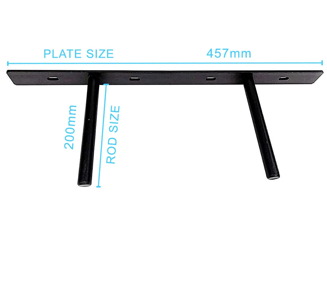 B&Z Heavy Duty Floating Shelf Brackets Long Easy to Fit Concealed Invisible Hidden Plate Bracket | Oak Mantel Timber Scaffold Board Wood Shelf - 5 Sizes & 3 Packs