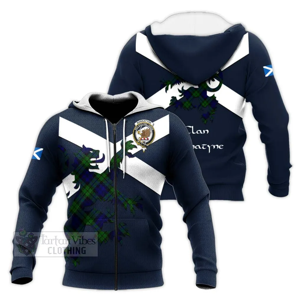 Bannatyne Tartan Lion Rampant Knitted Hoodie Proudly Display Your Heritage with Alba Gu Brath and Clan Name