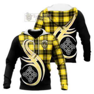 Barclay Dress Modern Tartan Knitted Hoodie with Family Crest and Celtic Symbol Style