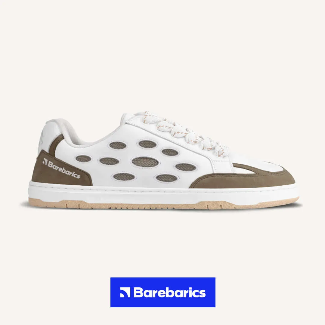 Barefoot Sneakers Barebarics Fusion - White & Army Brown