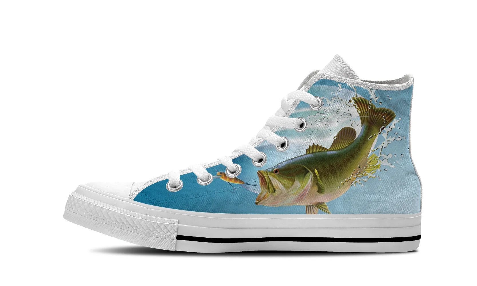 Bass Fishing High Top Shoes