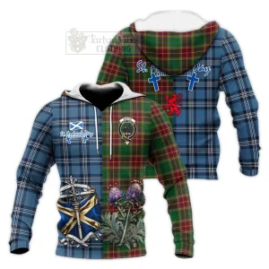 Baxter Tartan Knitted Hoodie Happy St. Andrew's Day Half Tartan Style