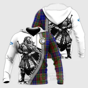 Beattie (Beatty) Tartan Clan Crest Knitted Hoodie with Highlander Warrior Celtic Style