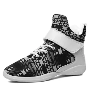 Black Fire Black and White Ipottaa Basketball / Sport High Top Shoes - White Sole