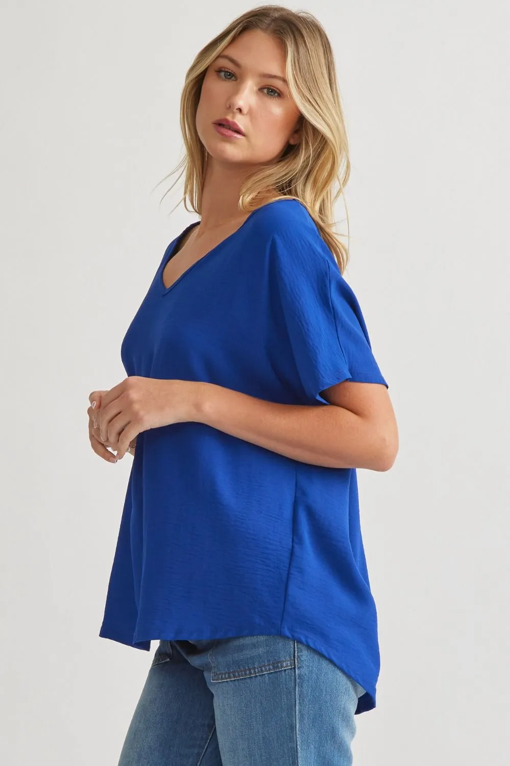 Blissful Basics V-Neck Top - Royal Blue *Regular & Curvy*