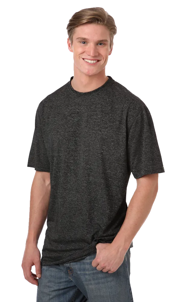 Blue Generation Men's Performance Heathered Crew Neck Tee