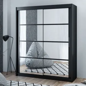 Breanna 160cm Sliding Door Wardrobe Black