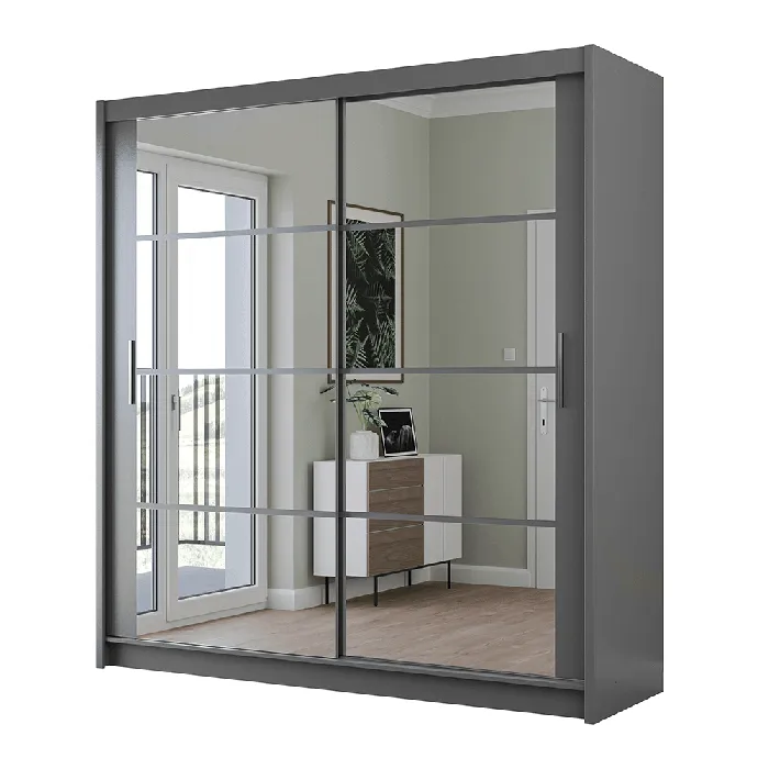 Breanna 203cm Sliding Door Wardrobe Graphite