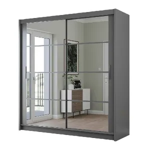 Breanna 203cm Sliding Door Wardrobe Graphite