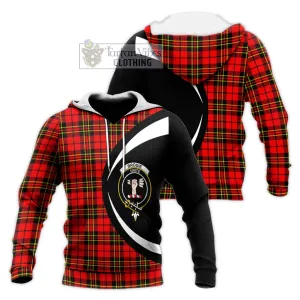 Brodie Modern Tartan Knitted Hoodie with Family Crest Circle Style