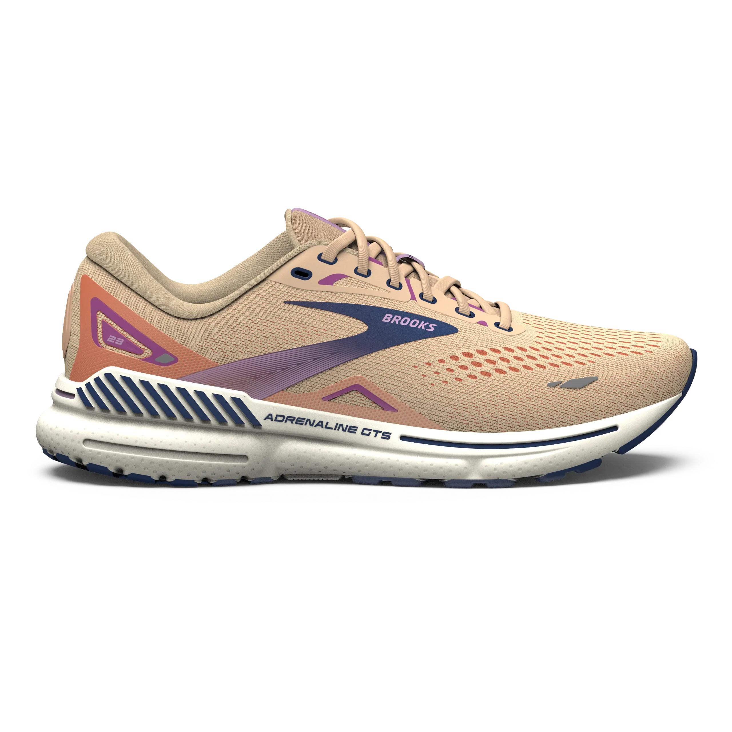 Brooks | Adrenaline GTS 23 | Women's | Apricot/Estate Blue/Orchid