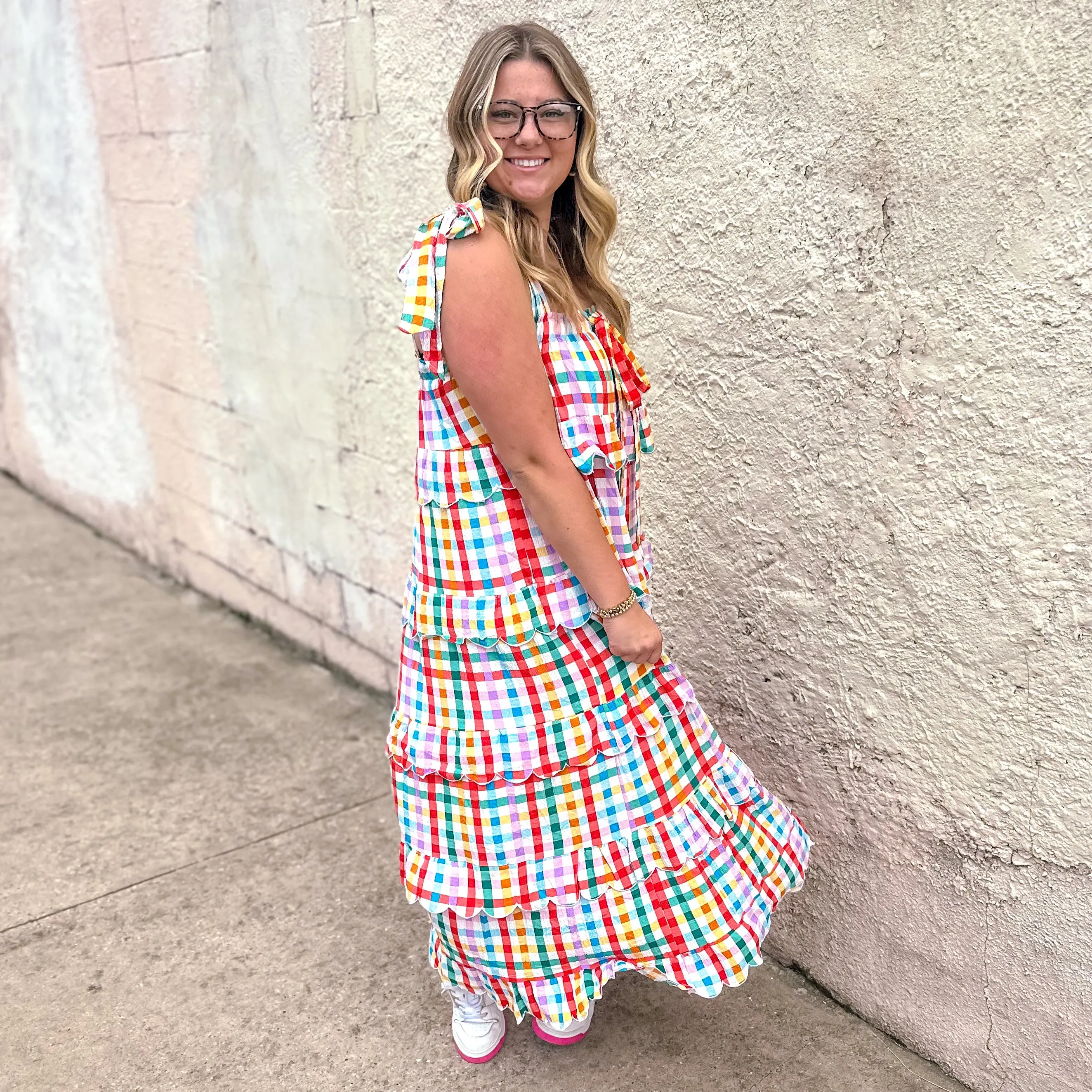 Buddy Love: Landon Daybreak Tie Shoulder Maxi Dress