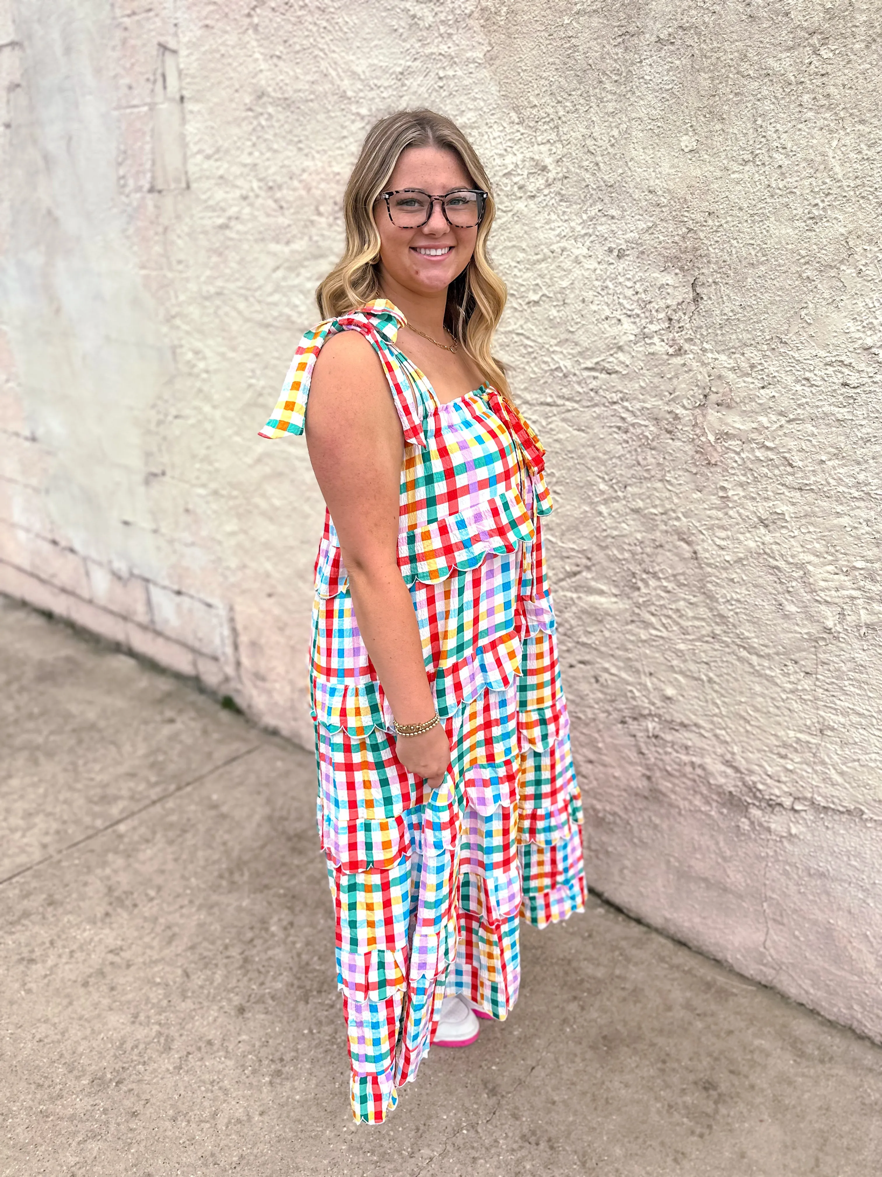 Buddy Love: Landon Daybreak Tie Shoulder Maxi Dress