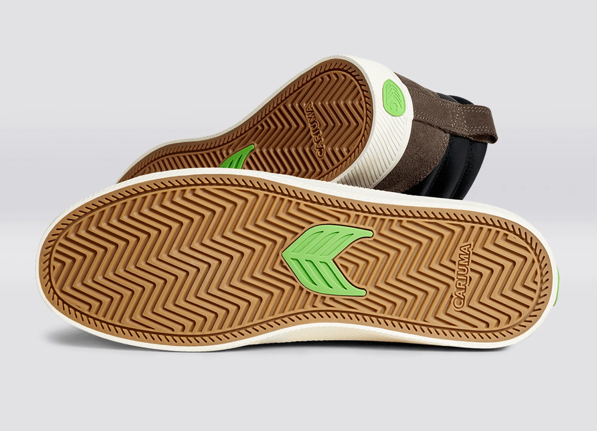 CATIBA PRO High Skate Black Premium Leather Dark Khaki Suede Ivory Logo Sneaker Men