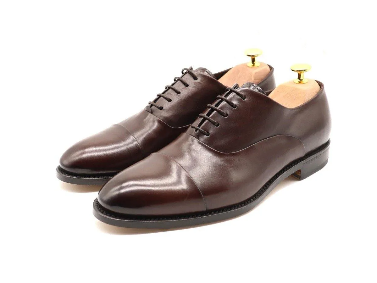 Chase Men's Calf Leather Cap Toe Oxford Shoes - Dark Brown