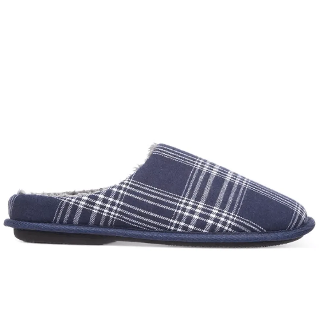 CLUB ROOM - Men's Plaid Fleece-Lined Slippers