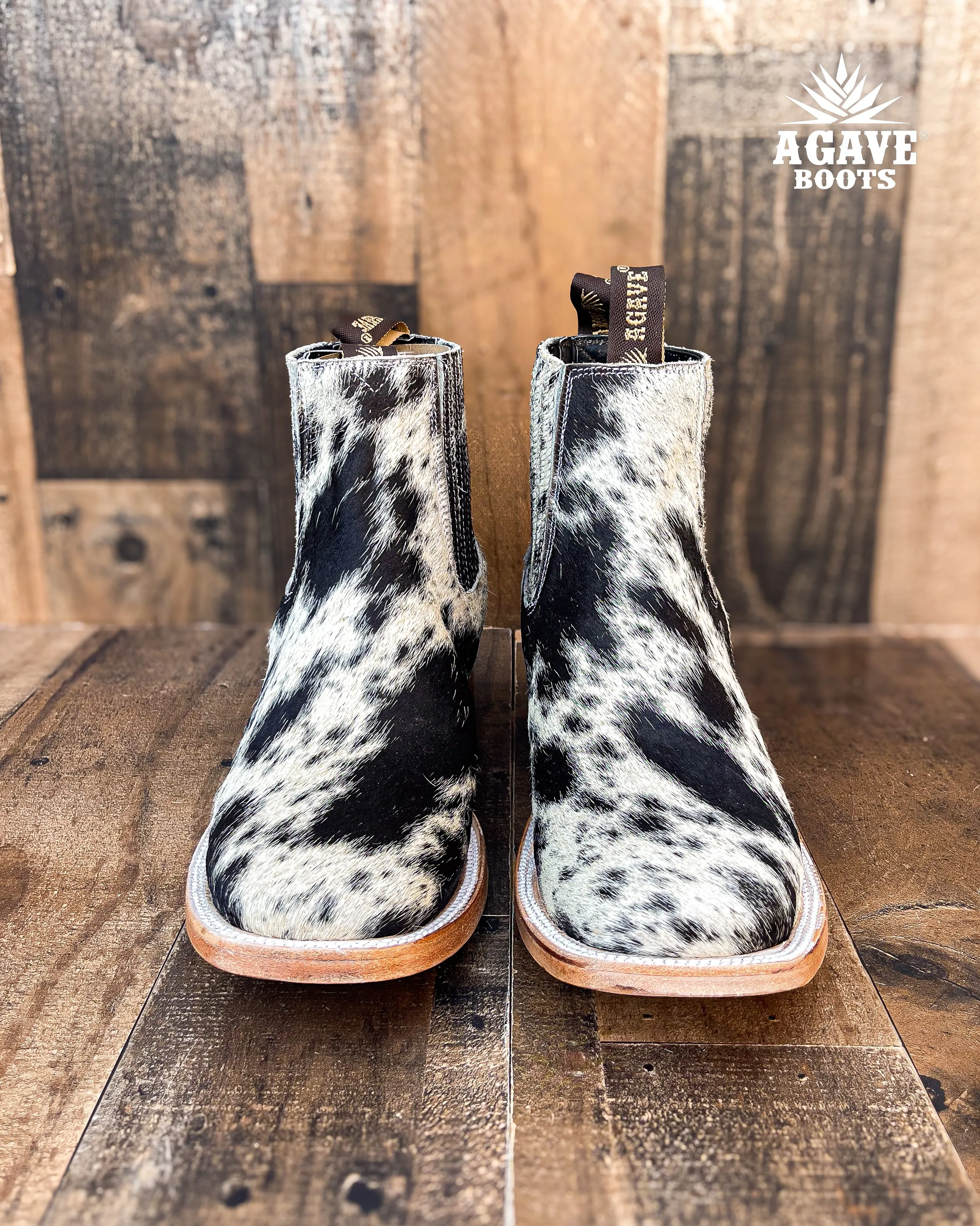 COWHIDE ANKLE BOOTS / BOTINES | MEN SQUARE TOE WESTERN BOTIN