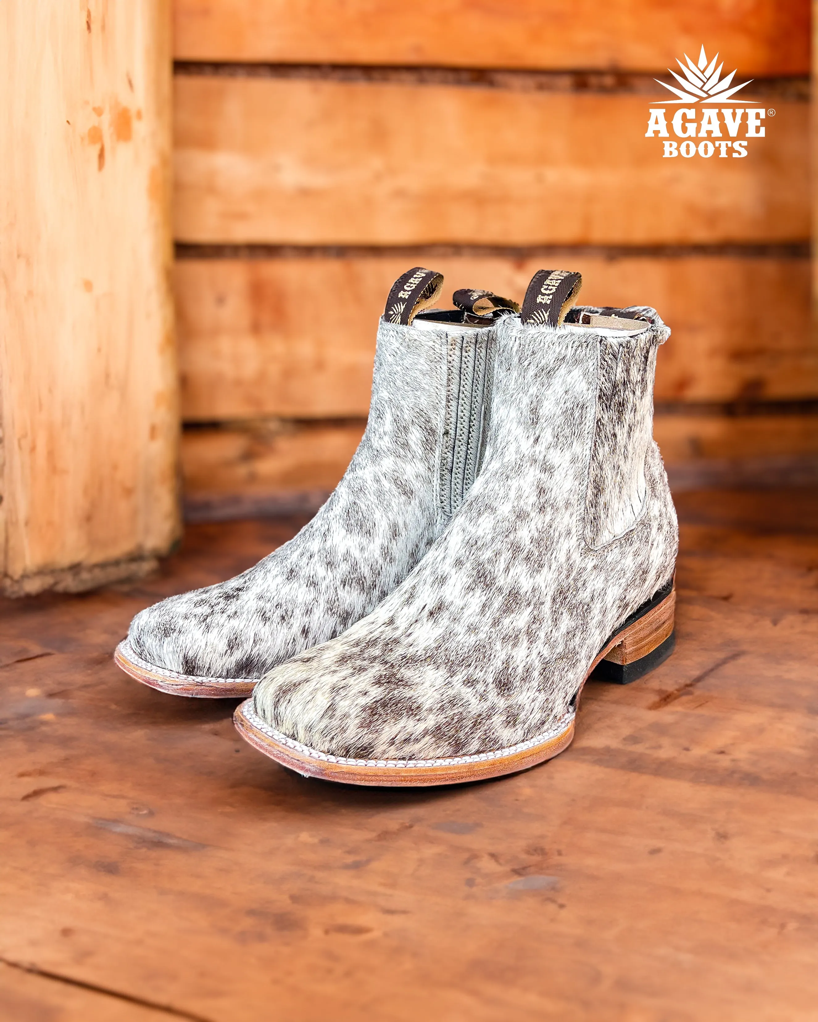 COWHIDE ANKLE BOOTS / BOTINES | MEN SQUARE TOE WESTERN BOTIN