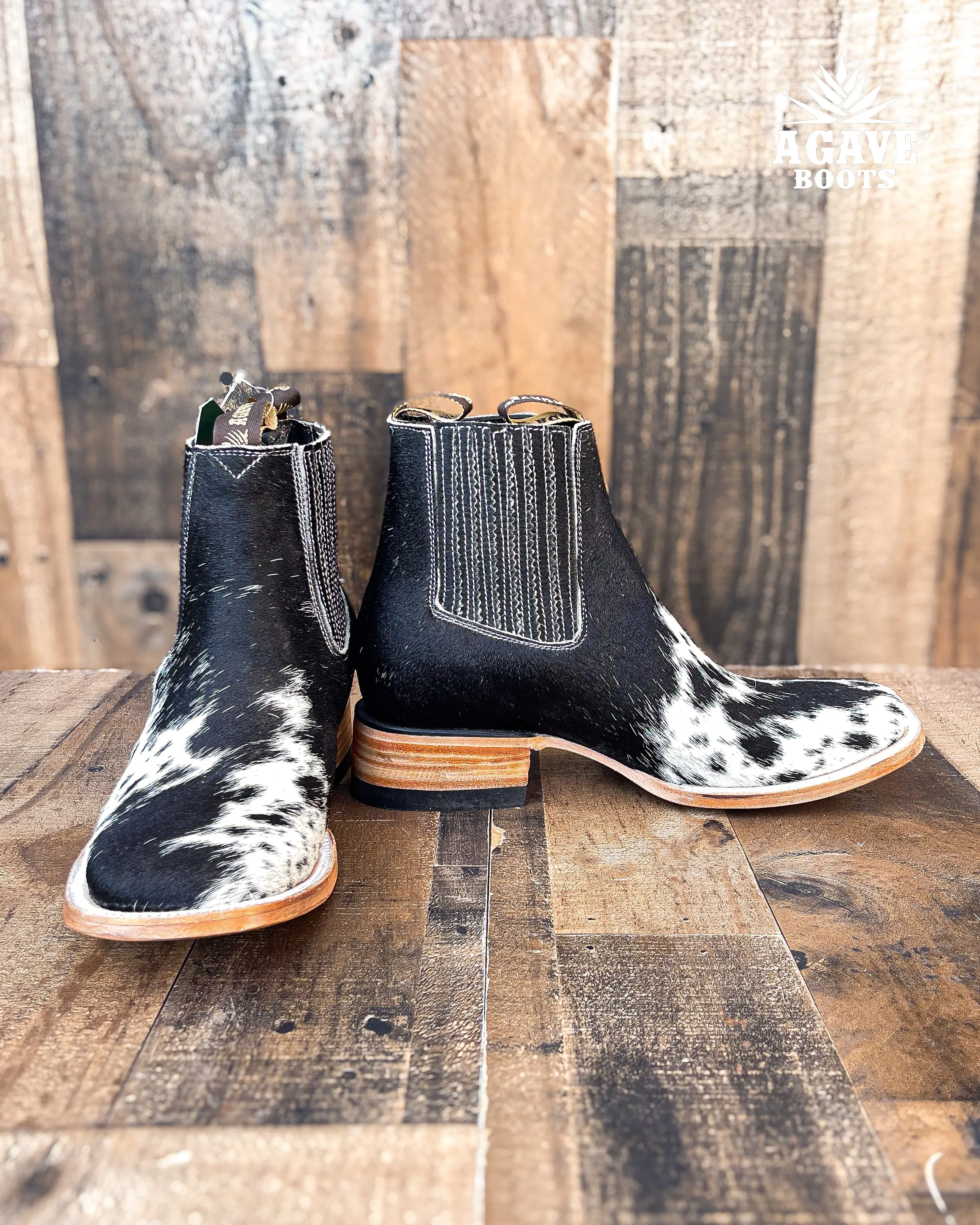 COWHIDE ANKLE BOOTS / BOTINES | MEN SQUARE TOE WESTERN BOTIN