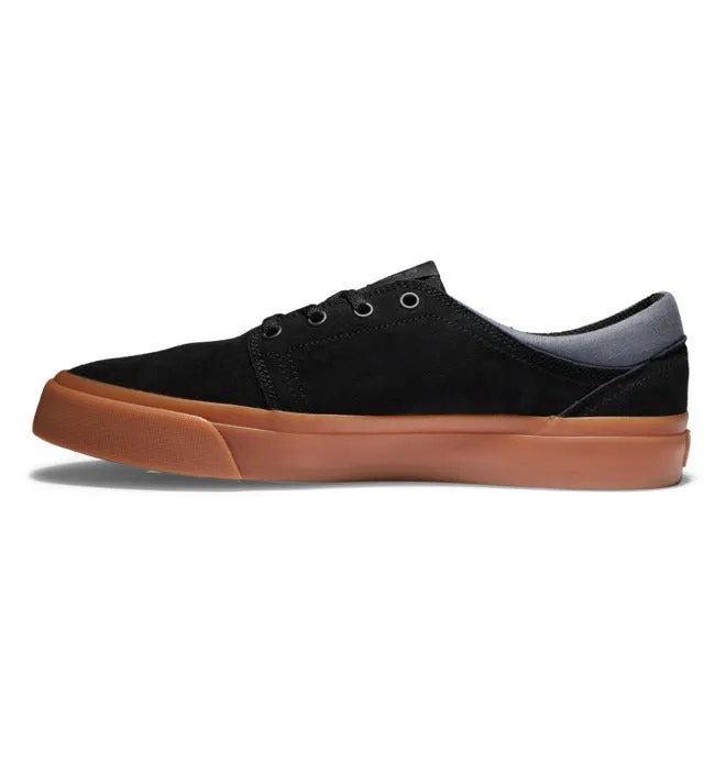 DC Trase SD Suede Skate Shoe - Black/Grey/White