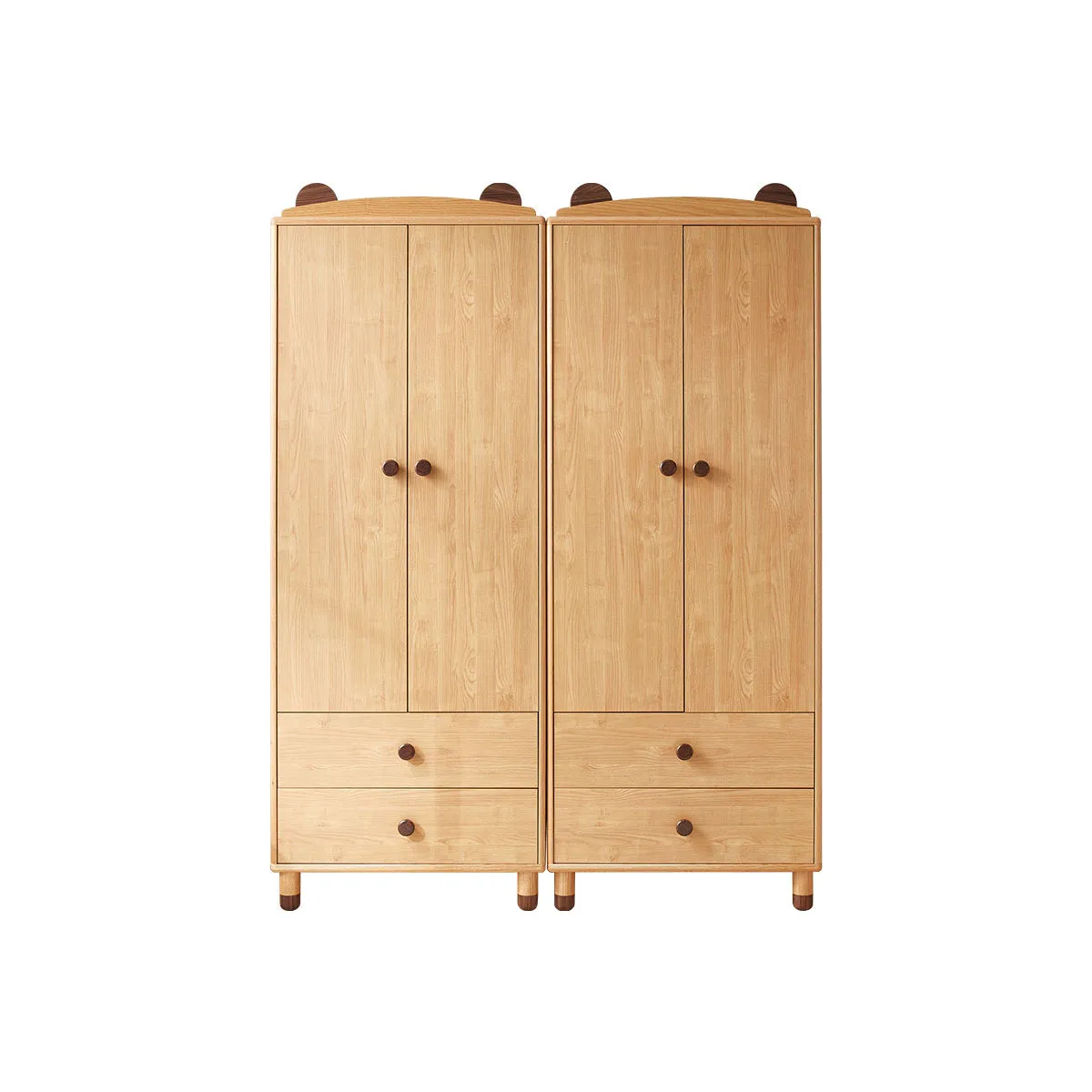 Dear Bear Kids Oak Wardrobe