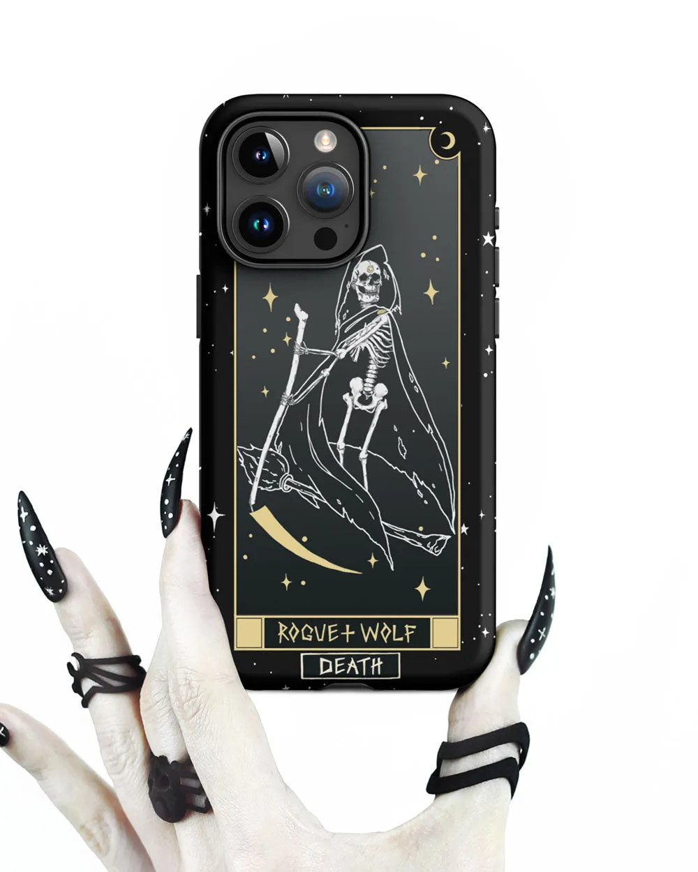 Death Tarot Tough Phone Case for iPhone - Witchy Shockproof Anti-scratch Goth Accessory Cover Occult Gothic Gifts