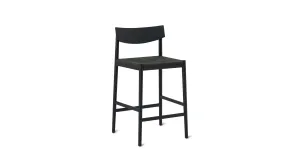 Dinner Guest Counter Stool, Black Oak/ Black Papercord Seat