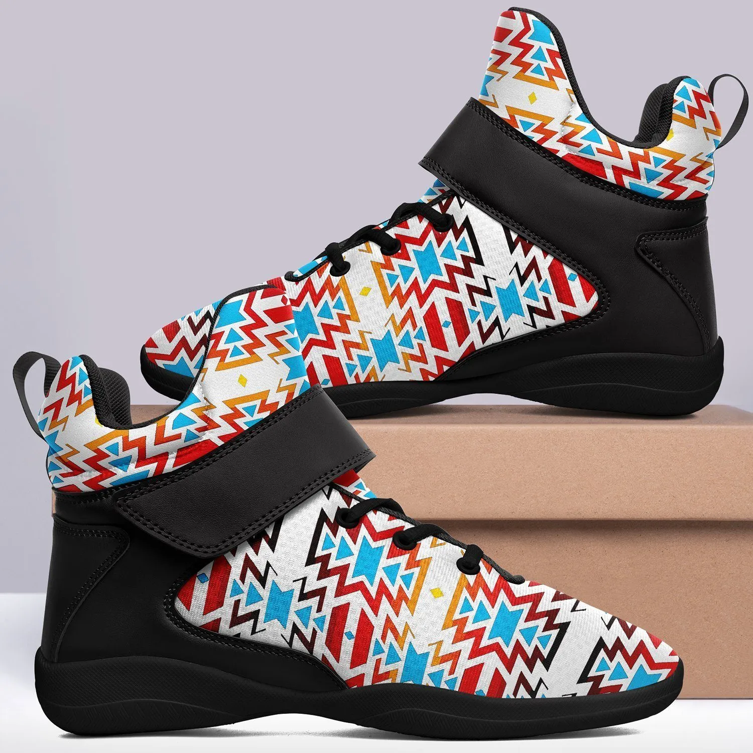 Fire Colors and Sky Kid's Ipottaa Basketball / Sport High Top Shoes