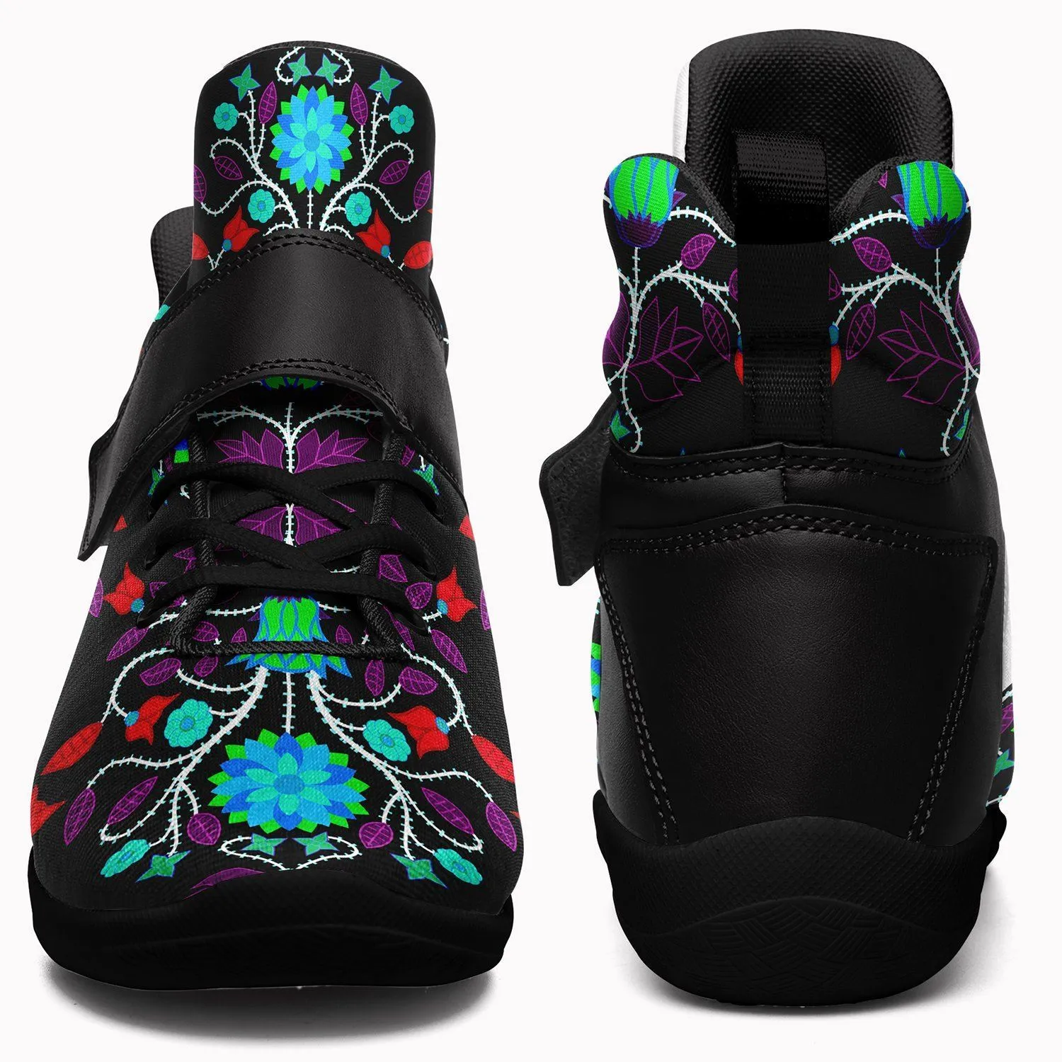 Floral Beadwork Four Clans Winter Ipottaa Basketball / Sport High Top Shoes - Black Sole