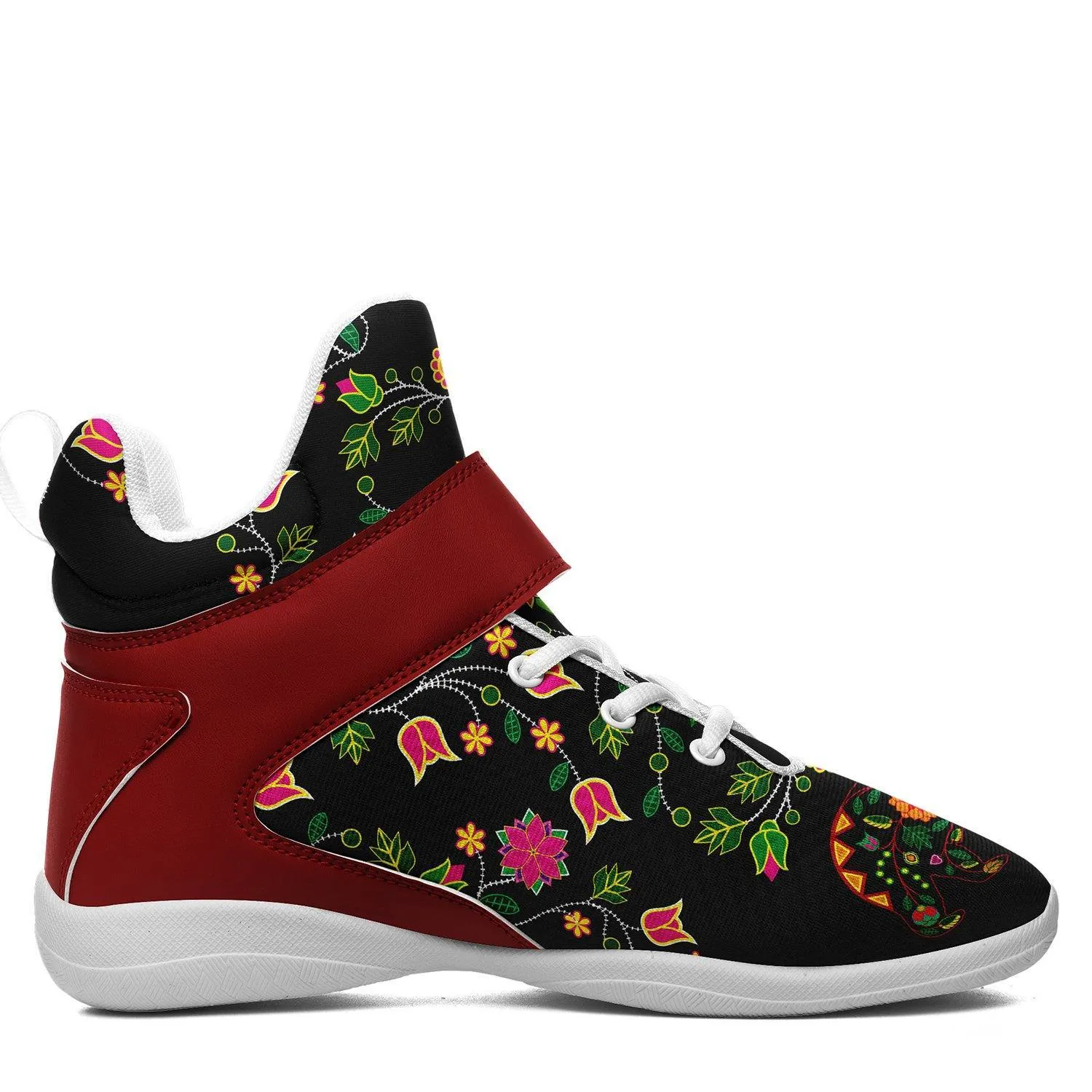 Floral Bear Ipottaa Basketball / Sport High Top Shoes - White Sole