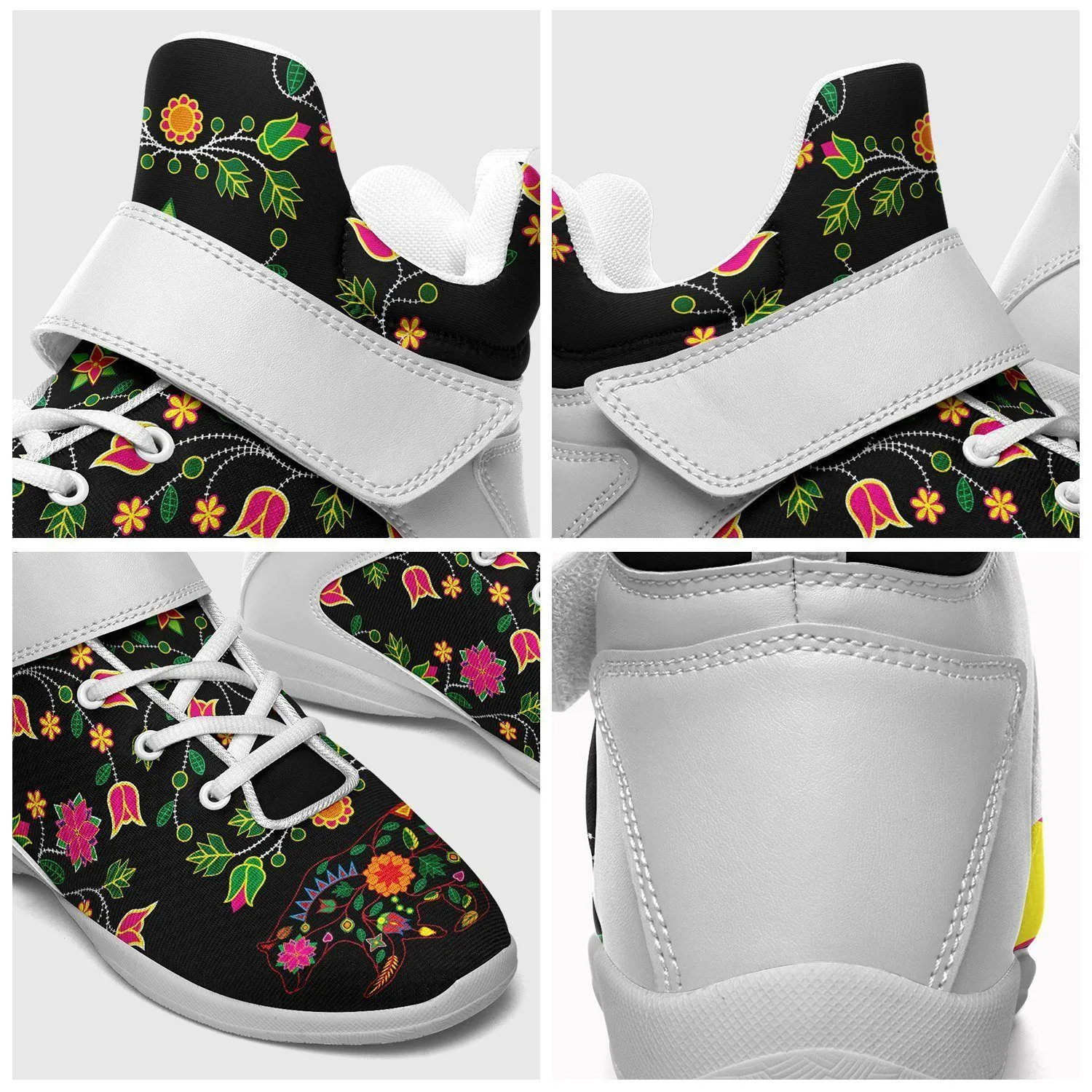 Floral Bear Ipottaa Basketball / Sport High Top Shoes - White Sole