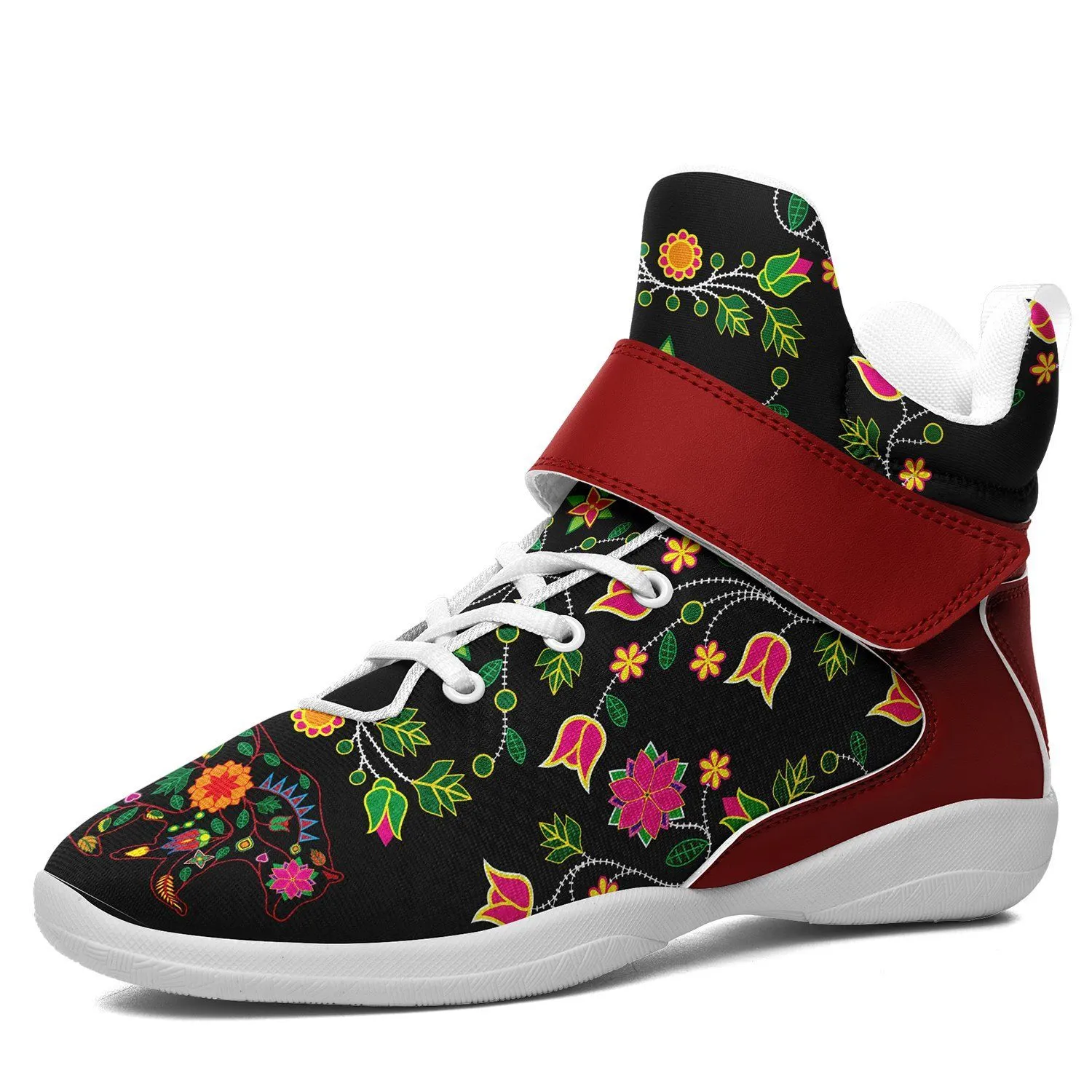 Floral Bear Ipottaa Basketball / Sport High Top Shoes - White Sole