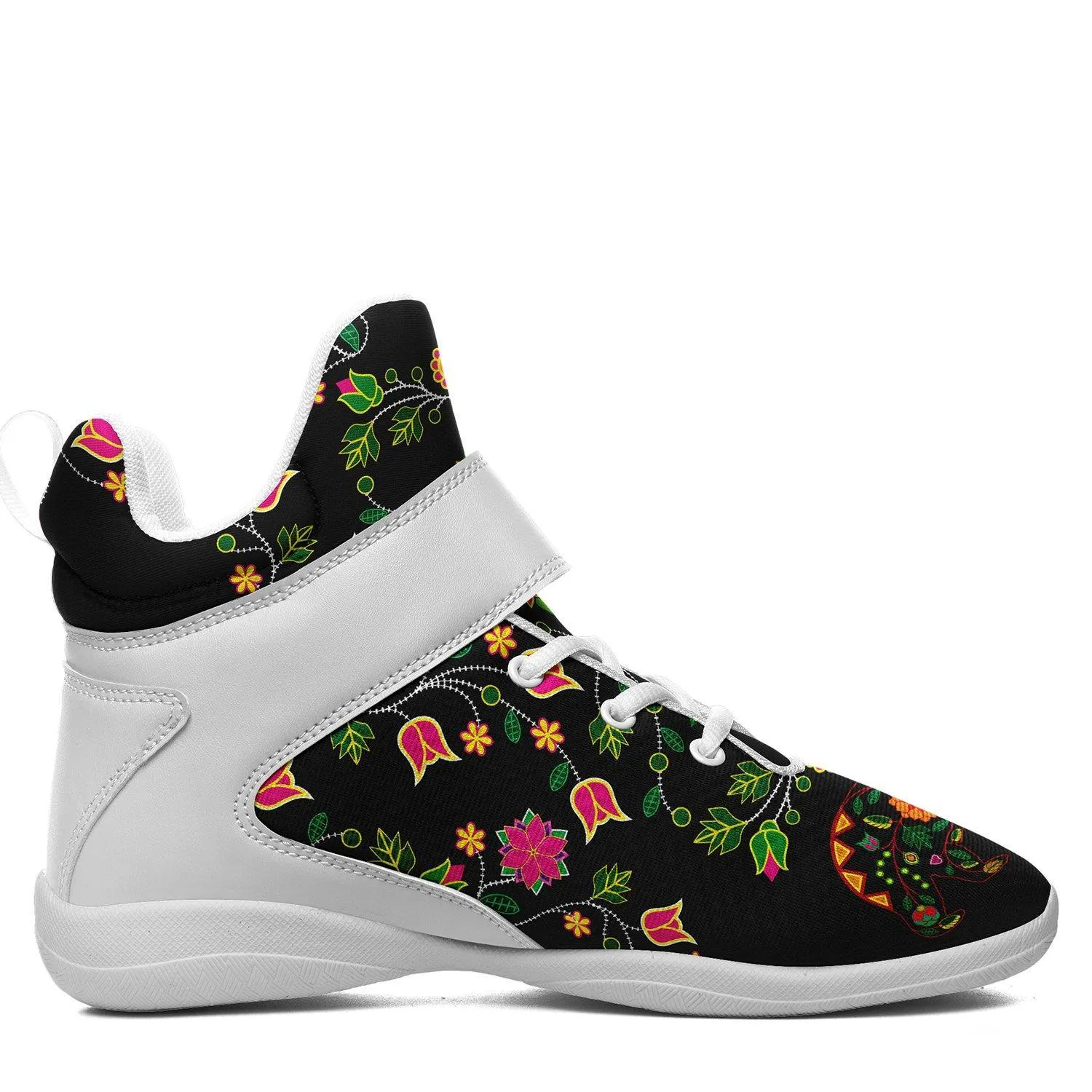 Floral Bear Ipottaa Basketball / Sport High Top Shoes - White Sole