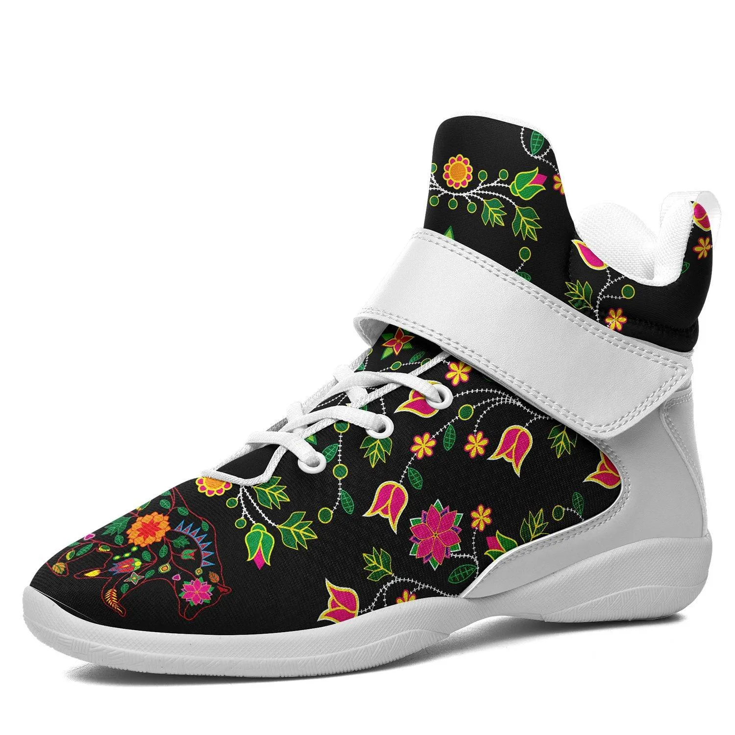 Floral Bear Ipottaa Basketball / Sport High Top Shoes - White Sole